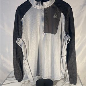 Reebok Black and Gray Half-Zip Jacket